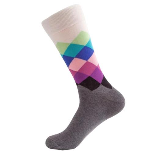 Mens Funky Colorful Patterned Dress Socks With Cool And Crazy Designs