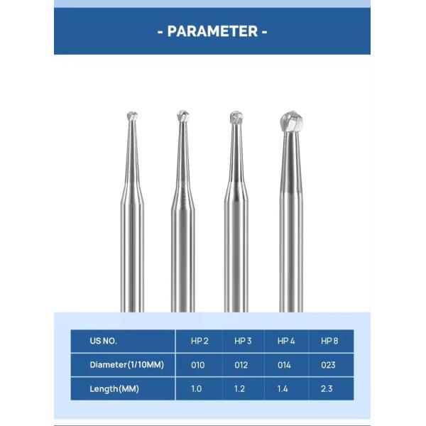Стоматологическая лаборатория Вольфрамовые карбидные швы 10 штук/коробка Стоматологические круглые карбидные швы для полировки