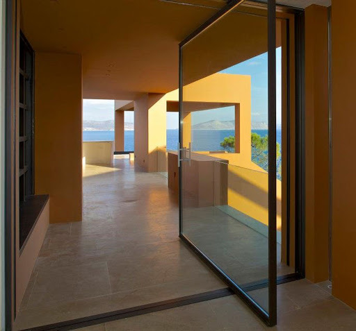 6A 27A Aluminum center pivot glass doors For Modern House