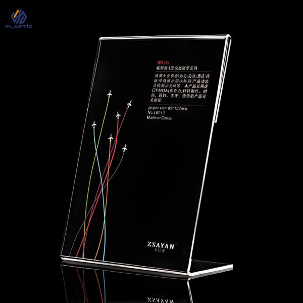 Light Duty Desk T Style Acrylic Sign Holder , Transparent Acrylic Plaque Holder