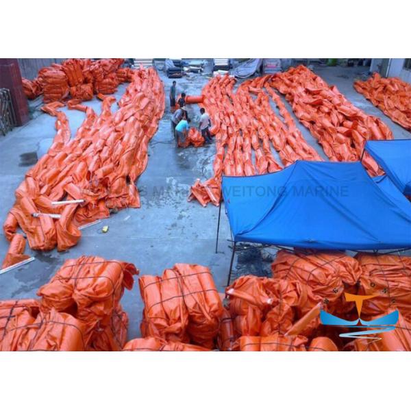 Orange Oil Containment Boom , Floating Oil Boom Heavy - Duty Flexible PU Cloth
