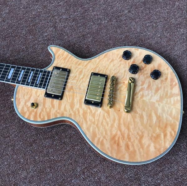 New standard LP CUSTOM SHOP Hot sale LP custom electric guitar flame maple cover natural color gold hardware