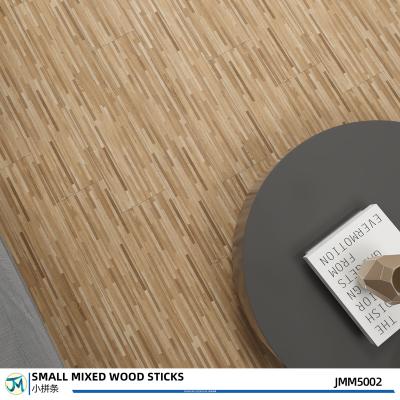 PVC auto-aderente Pequeno efeito de madeira misturada azulejos de piso pegajoso prancha 6 polegadas x 36 polegadas
