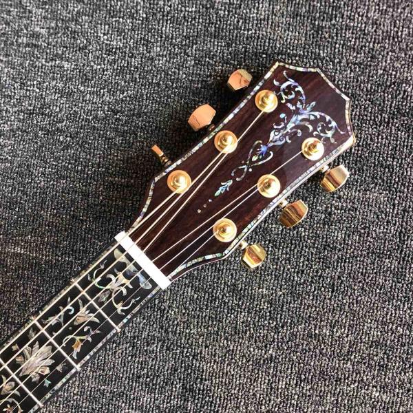 Custom 40 Inch All Solid KOA Wood Solid Rosewood Back Side Real Abalone Acoustic Guitar with BB Band Pickup
