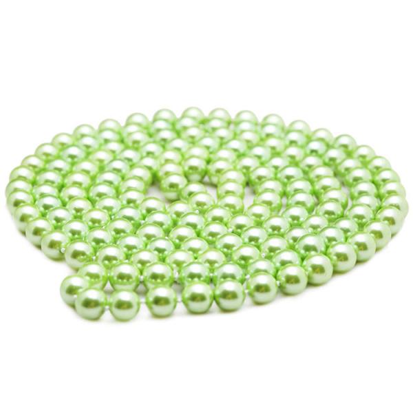 Luxury Green Round 8mm Shell Pearl Sweater Necklace 55 Inches (N08209)