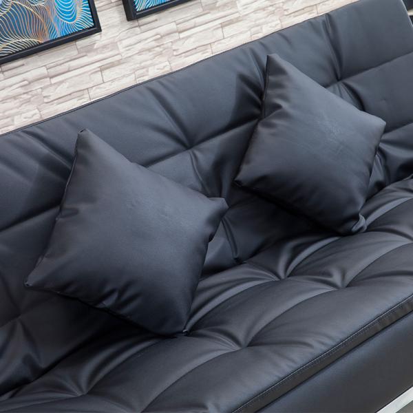 Metal Frame PU Leather Home Convertible Sofa Bed
