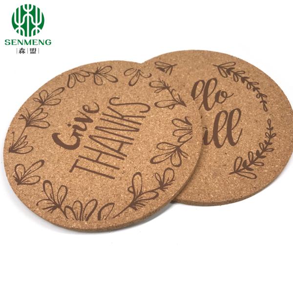 Hot Sale Factory Price Custom Size Cork Coaster Resistant Cork Cup Mats