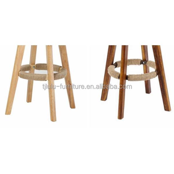 Bar Furniture Vintage High Chair Solid Wood Bar Stool with Back Rest Lacquered