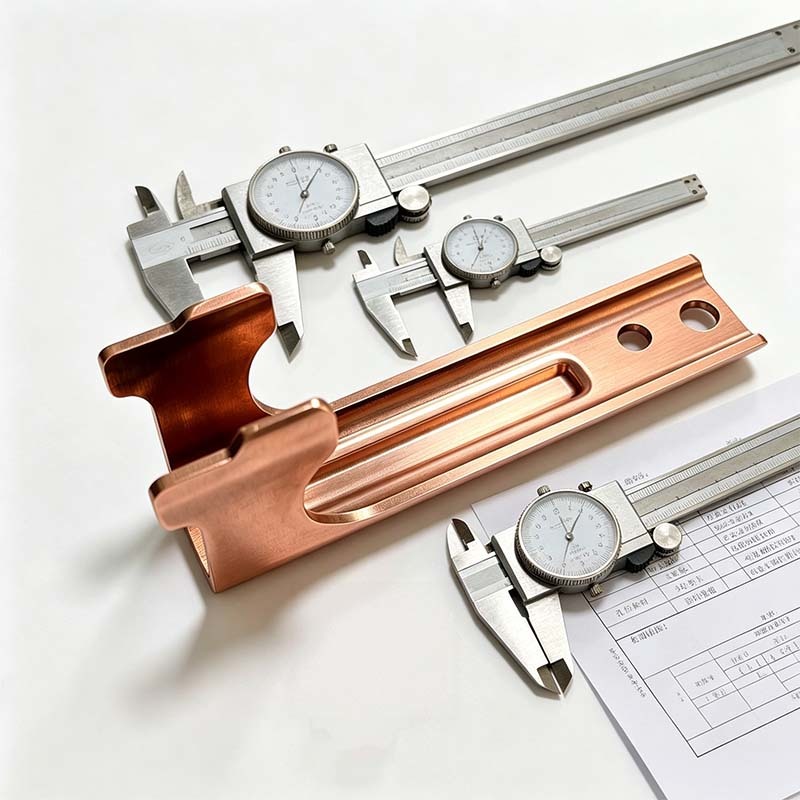 Custom CNC Machined T2 Pure Copper Slotted Mounting Bracket with Precision Adjustable Long Slot