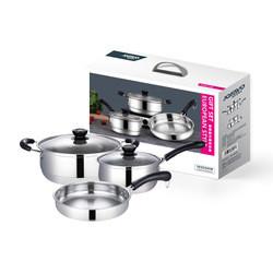 Cheap Price Cookware Set Induction Silver Pot Set Stainless Steel Cookware Set 5pcs Cooking Pot And Pans