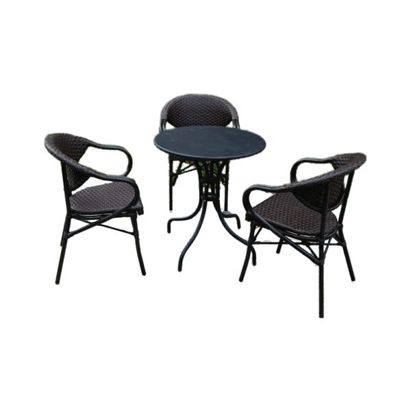 Modern Eco-Friendly Waterproof Small Outdoor Chair Durable Plastic Rattan for Courtyards Hotels & Parks by Lingche