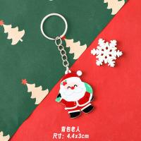 Feira de Natal Keychain acrílico com anel de metal e encantamentos de bonecos de neve