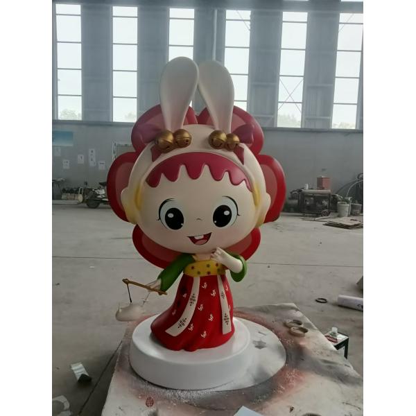 Eco-friendly Garden Decoration Life Size Fiberglass Ornament Model Outdoor Cartoon Rabbit Statue