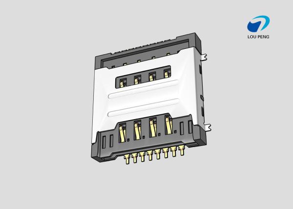 SIM Connectors, SIM Card Connectors, 2FF mini SIM Compatible Card, 8 Position, 2.54mm [.1in] Centerline