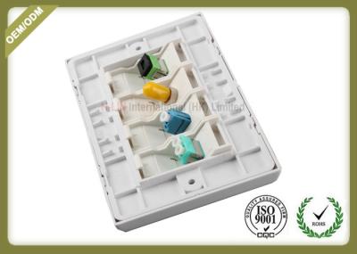 Slanting ABS Fiber Optic Faceplate FC / LC Interface 4 Port  For FTTH System