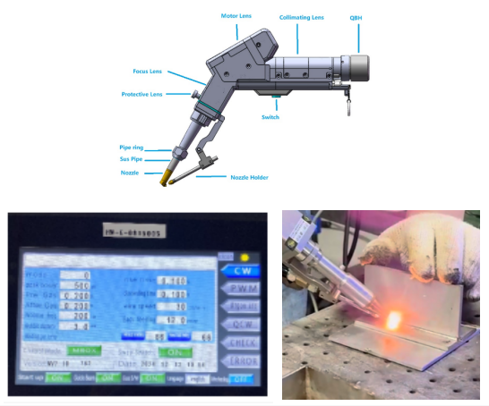 Máquina de soldadura láser portátil de alta precisión para acero inoxidable / acero al carbono y aluminio