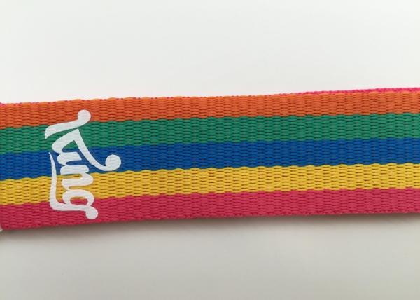 Rainbow custom logo Silk Screen Lanyards , safety release lanyards with buckle