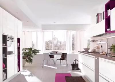 L Shape Modern Modular Kitchen Cabinets With Corner Pantry And Island Family Use