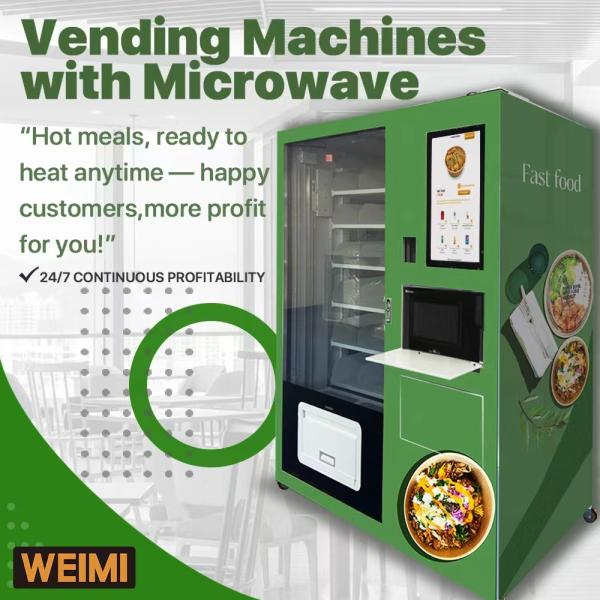 Frozen Food Vending Machine with Built-In Microwave Station 3℃ Refrigeration and Customizable Stickers & Wraps
