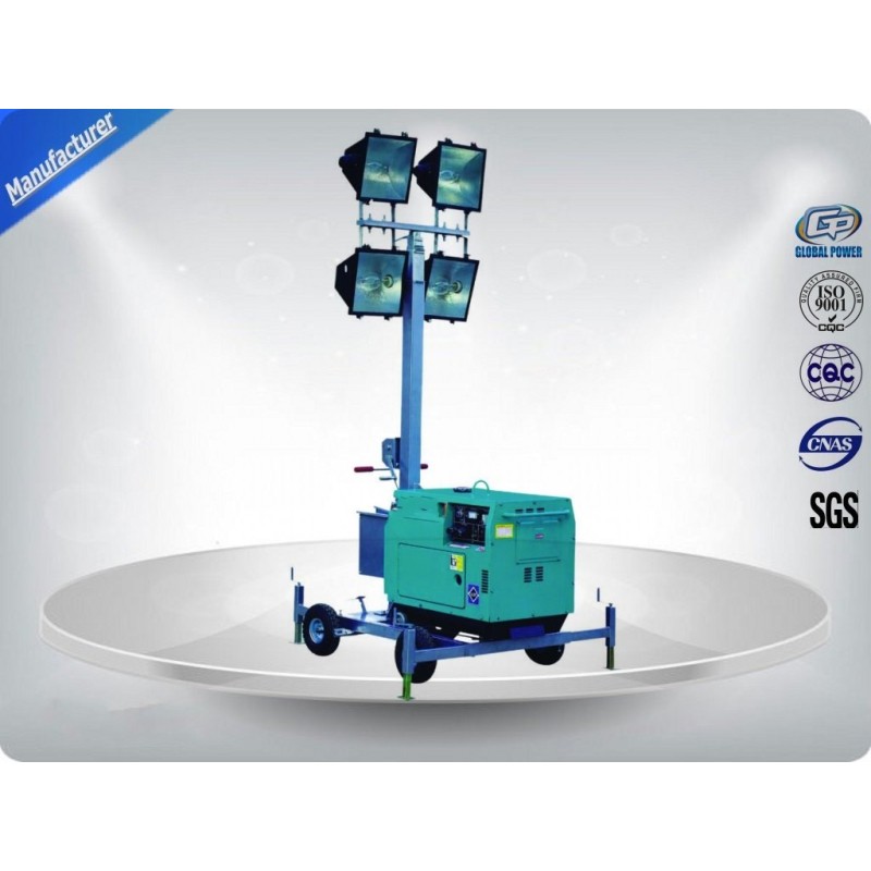 60Hz  Single Phase Portable Mobile Light Tower Rental With Diesel Generator