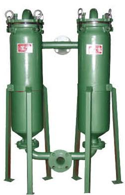 Industrial Bags Duplex Pressure Filters Pressure 0.4MPA Used Extile Chemicals , Edible oil