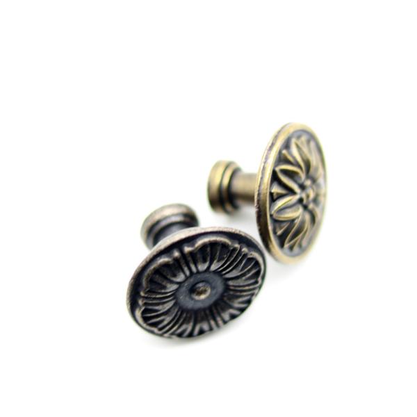 35mm Zinc Copper Knobs Aluminium Furniture Handles Retro Design With Screws