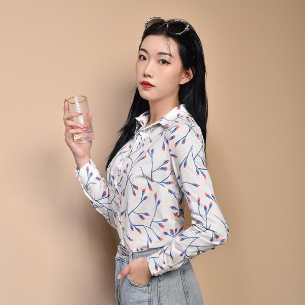 100% Cotton Stockpapa Womens Casual Print Shirts