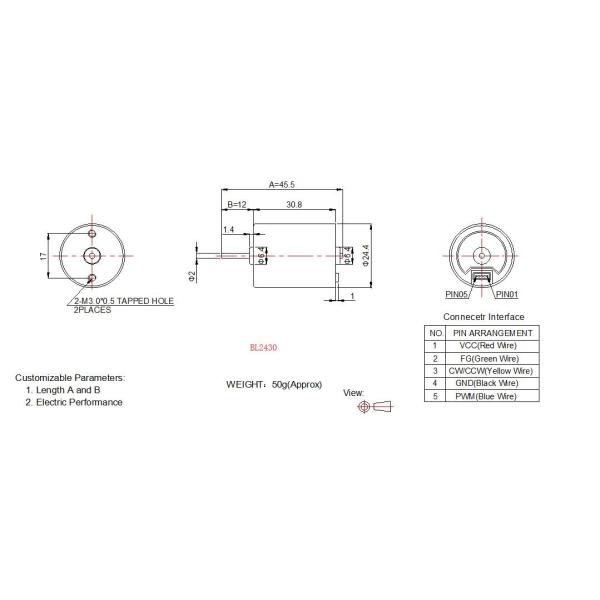 24v Brushless DC Motor Japan IC 24mm Inrunner For Home Appliance Ball Bearing Available