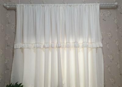 Pure White Ruffle Bathroom Shower Curtains Thickening 100% Polyester Waterproof