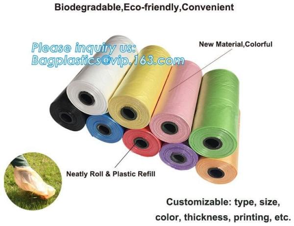 LED Flashlight Dog Waste Bag Dispenser Holder with Pet Waste Bag Poop Roll Bags, BPI ASTM D6400 EN13432 Approval Customi