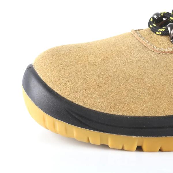 Yellow Industrial Safety Shoes Nubuck Leather Steel Toe Woodland Safety Shoes Anti Static