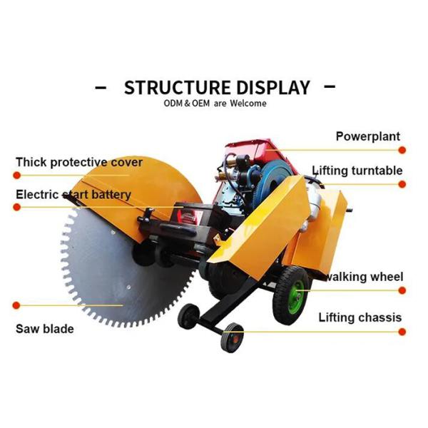3600r / Min Electric Road Cutter Hydraulic Concrete Cutting Machine Tools