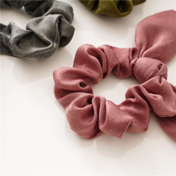 Streamer headband tassel knot colonic fabric solid color rabbit ear scrunchie hair accessories satin headdress bridal