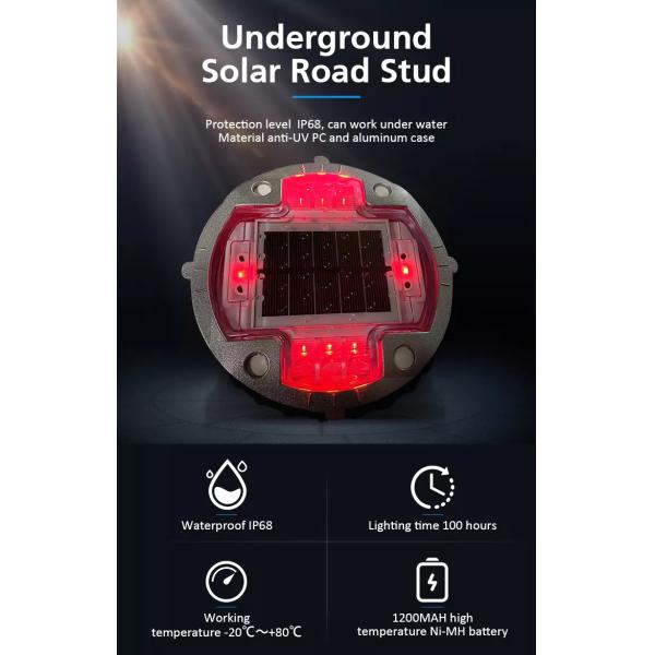 8 LED Pavement Solar Powered Road Markers Underground For Road Traffic Safety