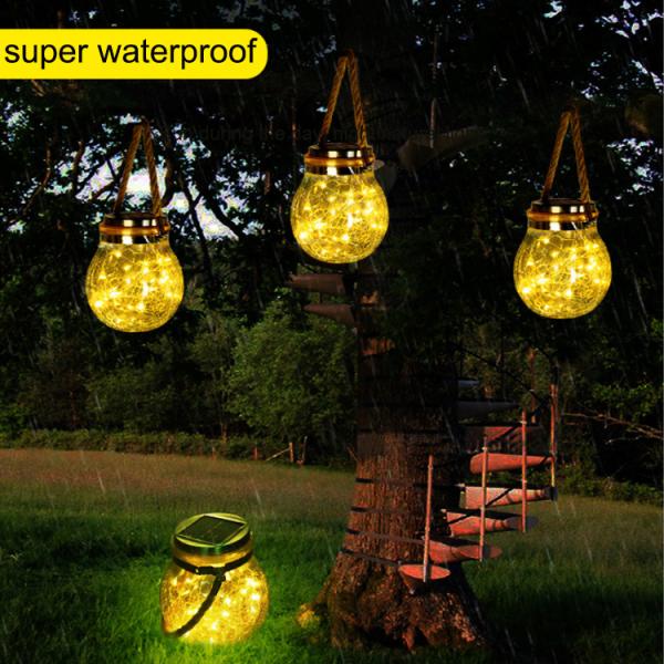 Solar Crack Tank Lamp Mason Tank Lamp Hanging Tree Lamp Courtyard Lamp Villa Decor Hanging Lamp
