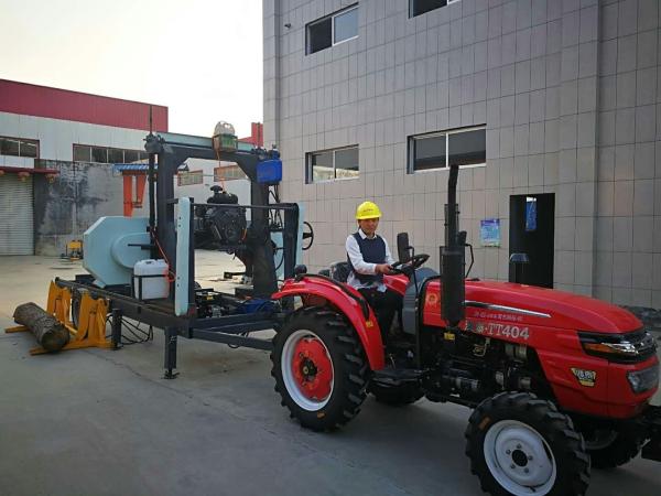 MJ1000D horizontal diesel log portable band sawmill for log with mobile trailer