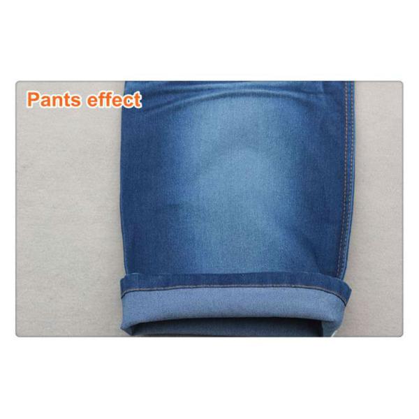 Non Slub Cotton Polyester Spandex Yarn Dyed Denim Fabric Dark Blue