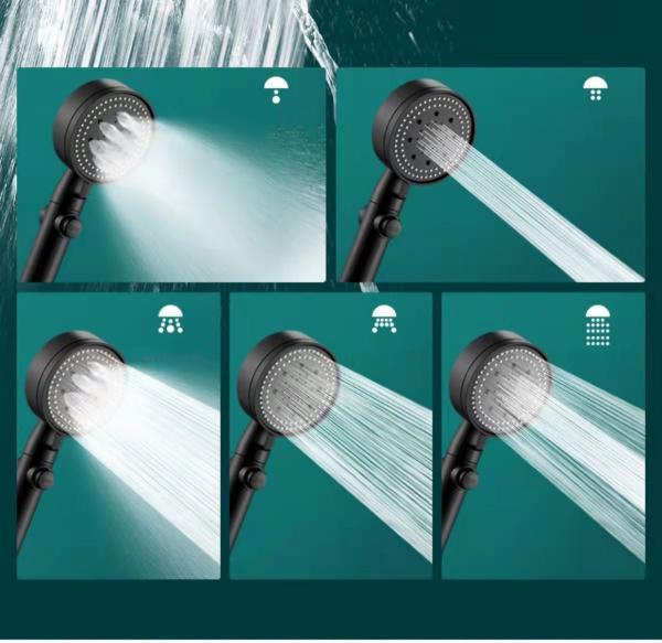 Lotus Aluminum Shower Head Nozzle Set Detachable Self cleaning