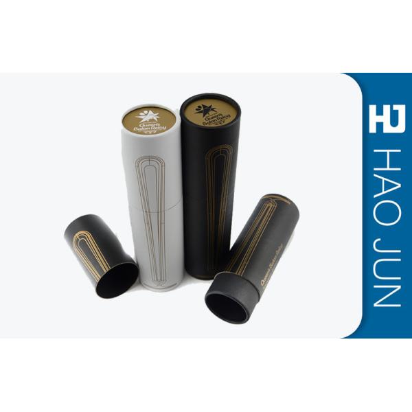 Black And White Paper Cardboard Cylinder Tubes For Wine Gift Packaging