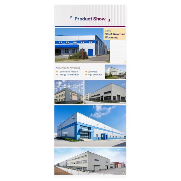 Earthquake Resistance Steel Structure Workshop 1200m2 With Large Span Design