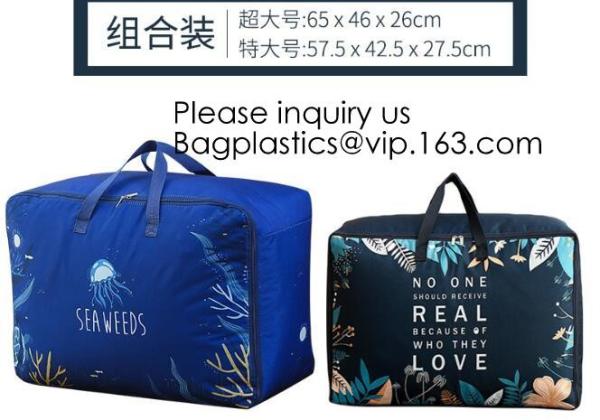 Household 100% Polyester Quilt Storage Bag Travelling Bag With Zipper For Clothes,Quilt storage bag, Quilt handle bag