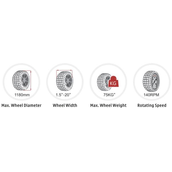 ISO 140RPM Motorcycle Tyre Balancing Machine High Accuracy