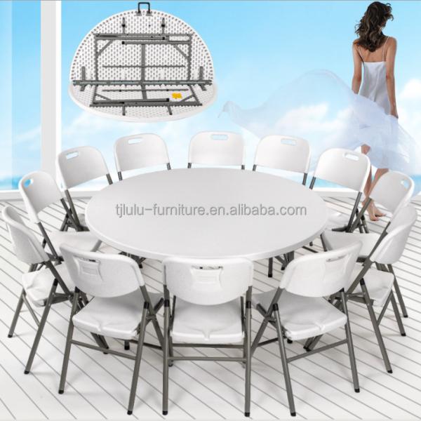 Embalaje de correos Y Jardín de cocina al aire libre Mesas y sillas plegables de plástico blanco para la deshierba