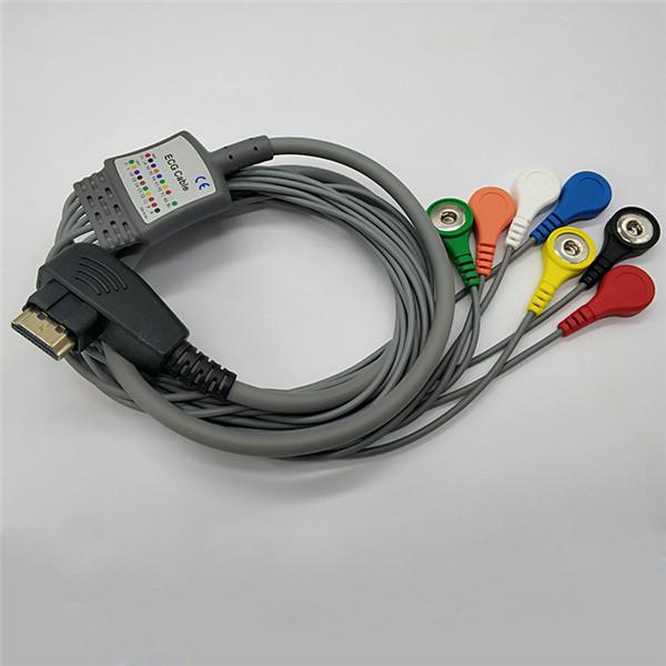 7 Leadwires Holter ECG Cable 19 Pin With Snap Type IEC Standard DMS 300 - 3A HDMI