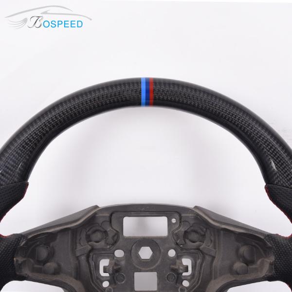 Custom Gloss Carbon Fiber Ford Fiesta Steering Wheel Black Perforated Leather