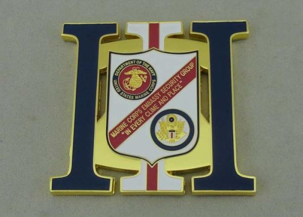 Zinc Alloy Die Casting Personalized Coins , Gold Plating Synthetic Enamel Coin