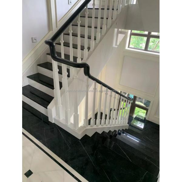 Modern Design Hotel Nero Marquina Big Slab Zimbabwe Black Marble Floors and Stairs
