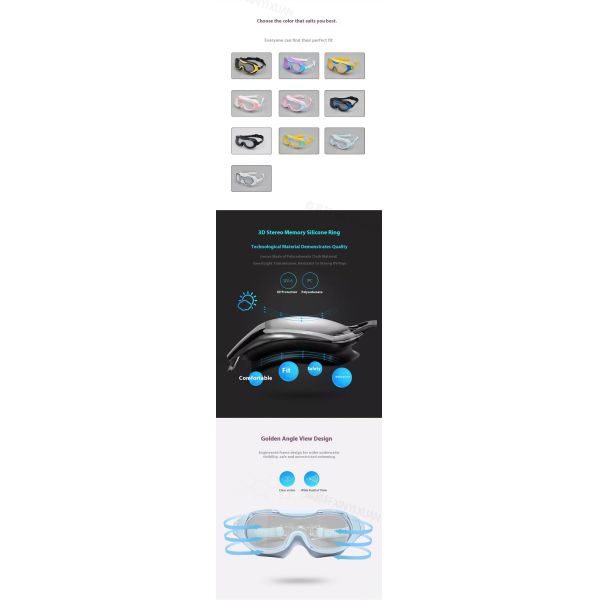 New style large-frame swimming goggles - Adult anti-fog swimming goggles - High-definition waterproof swimming glasses - Factory customized silicone protective goggles