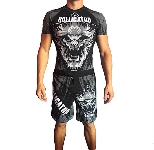 No Gi Sublimated Long Sleeve Rashguard with Digital Print and 220 gsm Fabric Weight for Quick Dry Compression Wear