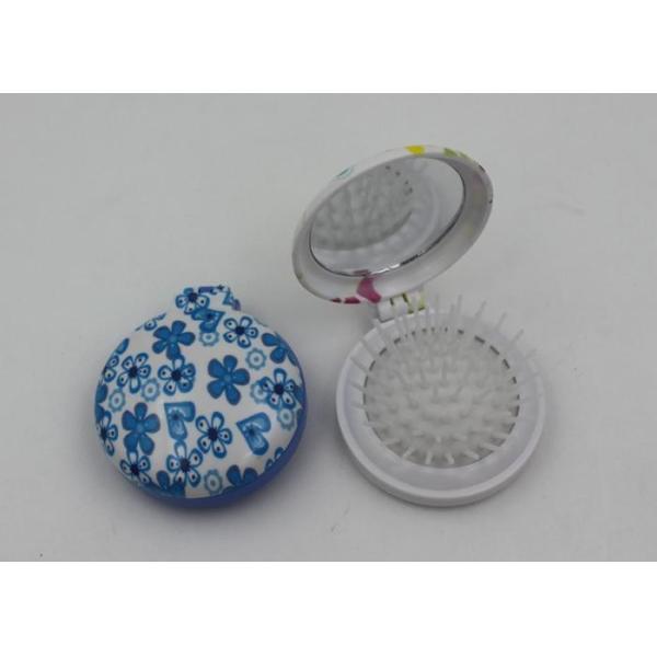 Elegant Travel Hanging Collapsible Hair Brush / Compact Mirror Brush